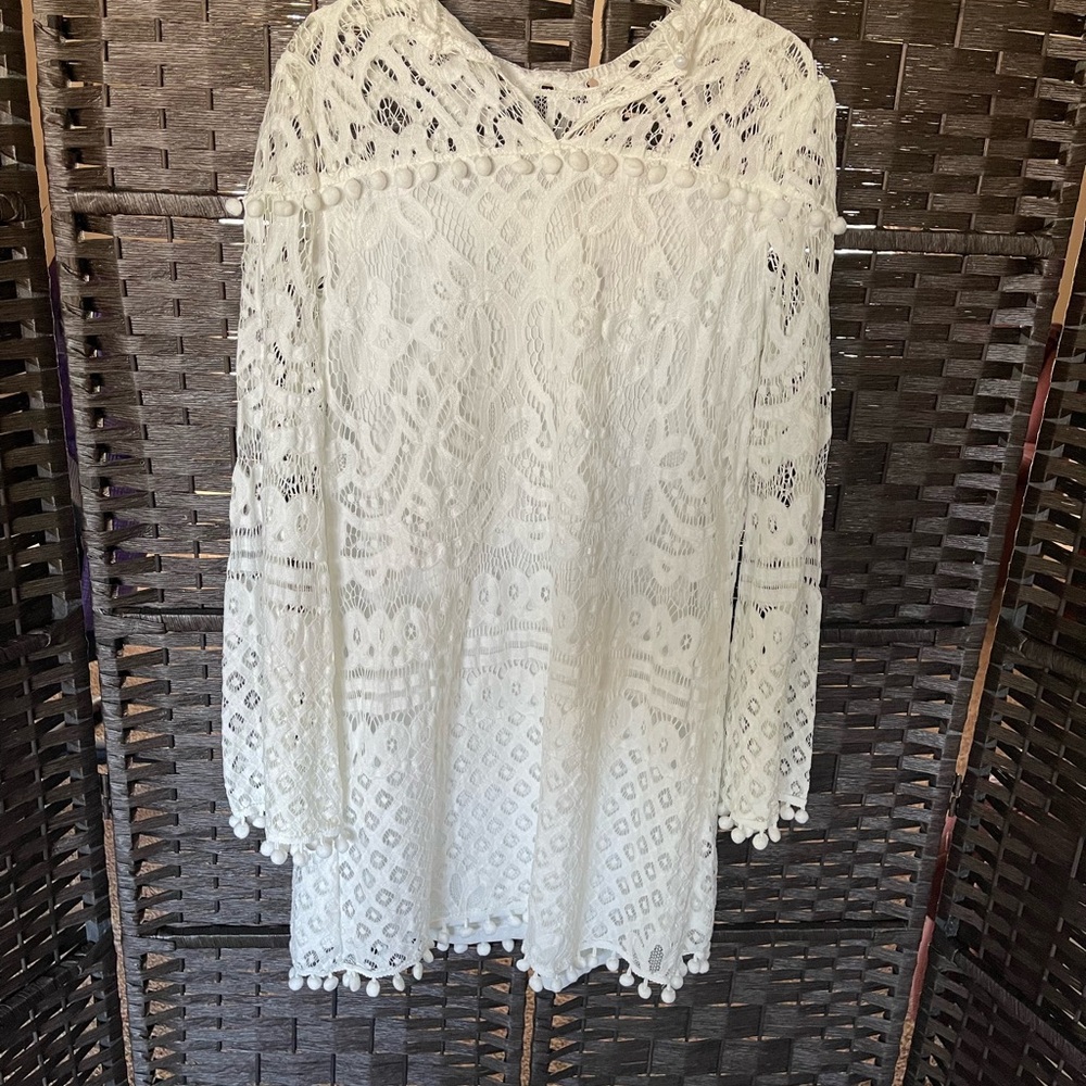 White Crochet Lace Dress